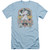 Elvis Presley Distressed King Adult 30/1 T-Shirt Light Blue