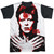 David Bowie Piercing Gaze Adult Sublimated T-Shirt White/Black