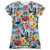 Elvis Presley Surf's Up (Front/Back Print) Junior Women's Sublimated Crew T-Shirt White