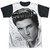 Elvis Presley Stare 2 Adult Sublimated T-Shirt White/Black