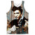 Elvis Presley Woodgrain (Front/Back Print) Adult Sublimated Tank Top T-Shirt White