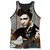 Elvis Presley Woodgrain Adult Sublimated Tank Top T-Shirt White/Black