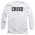 Creed Cracked Logo Adult Long Sleeve T-Shirt White