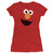Sesame Street Elmo Face Junior Women's Sheer T-Shirt Red