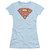 Superman Distressed Shield Junior Women's Sheer T-Shirt Light Blue
