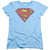 Superman Distressed Shield Women's T-Shirt Light Blue