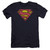 Superman Distressed Shield Premium Canvas Adult Slim Fit 30/1 T-Shirt Navy