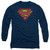 Superman Distressed Shield Classic Adult Long Sleeve T-Shirt Navy