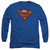 Superman Action Shield Adult Long Sleeve T-Shirt Royal Blue