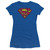 Superman Action Shield Junior Women's Sheer T-Shirt Royal Blue