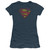 Superman Inside Shield Junior Women's Sheer T-Shirt Indigo
