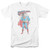 Superman Vintage Ink Splatter Adult 18/1 T-Shirt White