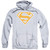 Superman Burnt Orange And White Shield Adult Pullover Hoodie Sweatshirt Athletic Heather