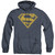 Superman Maize And Blue Shield Adult Heather Hoodie Sweatshirt Navy