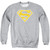 Superman Lt Orange And White Shield Adult Crewneck Sweatshirt Athletic Heather