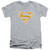 Superman Lt Orange And White Shield Adult V-Neck T-Shirt Athletic Heather