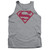 Superman Crimson And Gray Shield Adult Tank Top T-Shirt Athletic Heather