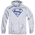 Superman Navy And White Shield Adult Pullover Hoodie Sweatshirt Athletic Heather