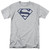 Superman Navy And White Shield Adult 18/1 T-Shirt Athletic Heather