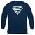 Superman Navy And White Shield Adult Long Sleeve T-Shirt Navy