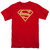 Superman Red And Gold Shield Adult 18/1 T-Shirt Red