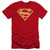 Superman Red And Gold Shield Premium Canvas Adult Slim Fit 30/1 T-Shirt Red