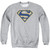 Superman Navy And Orange Shield Adult Crewneck Sweatshirt Athletic Heather