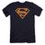 Superman Navy And Orange Shield Premium Canvas Adult Slim Fit 30/1 T-Shirt Navy