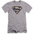 Superman Navy And Orange Shield Premium Canvas Adult Slim Fit 30/1 T-Shirt Athletic Heather