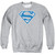 Superman Blue And White Shield Adult Crewneck Sweatshirt Athletic Heather