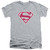 Superman Red And White Shield Adult V-Neck T-Shirt Athletic Heather