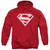 Superman Red And White Shield Adult Pullover Hoodie Sweatshirt Red
