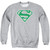 Superman Green And White Shield Adult Crewneck Sweatshirt Athletic Heather