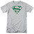 Superman Green And White Shield Adult 18/1 T-Shirt Athletic Heather