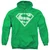 Superman Green And White Shield Adult Pullover Hoodie Sweatshirt Kelly Green