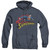 Superman Flying Over Adult Heather Hoodie Sweatshirt Navy