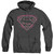 Superman Fuchsia Flames Adult Heather Hoodie Sweatshirt Black