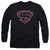 Superman Fuchsia Flames Adult Long Sleeve T-Shirt Black