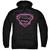 Superman Fuchsia Flames Classic Adult Pullover Hoodie Sweatshirt Black