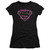 Superman Fuchsia Flames Junior Women's Sheer T-Shirt Original Black