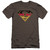 Superman German Shield Premium Canvas Adult Slim Fit 30/1 T-Shirt Charcoal