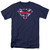Superman Great Britian Shield Adult 18/1 T-Shirt Navy