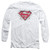 Superman Hastily Drawn Shield Adult Long Sleeve T-Shirt White
