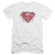 Superman Hastily Drawn Shield Premium Canvas Adult Slim Fit 30/1 T-Shirt White