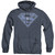 Superman U N Shield Adult Heather Hoodie Sweatshirt Navy