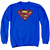 Superman Charcoal Shield Adult Crewneck Sweatshirt Royal Blue