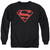 Superman Red On Black Shield Adult Crewneck Sweatshirt Black
