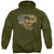 Superman Not Afraid Adult Pullover Hoodie Sweatshirt Military Green