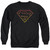 Superman Flame Outlined Logo Adult Crewneck Sweatshirt Black