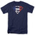 Superman French Shield Adult 18/1 T-Shirt Navy